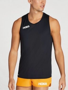 Hoka Men’s Glide Singlet Tank Black Size Medium